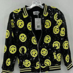 NWT Lola + The Boys sequined smiley face (Bill) jacket, size 10